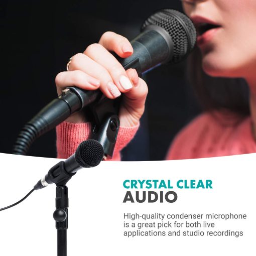 Microfono vocal dinamico Movo HV-M5 con montaje anti vibracion interno y parabrisas - Microfono dinamico compatible con XLR con adaptador de 6.35mm - Microfono profesional para cantar y grabar - Imagen 6