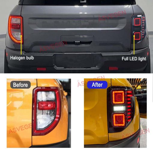 Luces Traseras LED ASVEGEN para Ford Bronco Sport 2021-2023, Senales de Giro Secuenciales Animacion de Encendido DRL Juego de Lamparas Traseras - Imagen 3