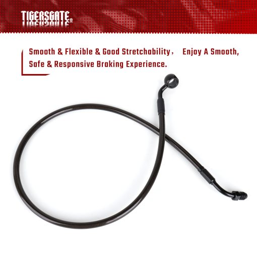 Manillar Ape Hanger de 12 pulgadas TIGERSGATE con Cable de Freno Delantero Negro de Acero Inoxidable Trenzado de Vinilo Negro Extendido para Harley Softail con Modelos ABS 2018-2022 - Imagen 6