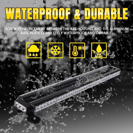 FOXCID 38'' 78 Luces de Advertencia de Emergencia LED de Techo, Doble Lado de Luz de Seguridad de Advertencia de Peligro con Iman para Vehiculos de Remolque, Autos de Bomberos, Camiones, Seguridad de Trafico, Azul - Imagen 4