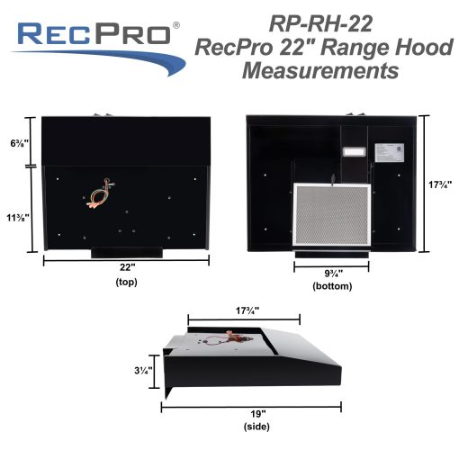 Campana de Cocina para RV RecPro con Luz | 22" | Extractor de Aire | Acero Inoxidable (Acero Inoxidable) - Imagen 4