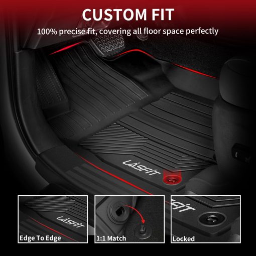 Tapetes LASFIT para Toyota RAV4 2019-2024 (Incluye Hibrido) Tapetes de TPE para Todo Clima Tapete Personalizado para Toyota RAV 4 1ra y 2da Fila, Negro - Imagen 2