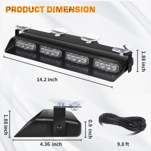 Luces Estroboscopicas de Emergencia ambar Rojo XRIDONSEN Luces de Advertencia Parpadeantes de Seguridad Hazard Interior Delanteras/Traseras para Vehiculos de Construccion Camiones - Imagen 6