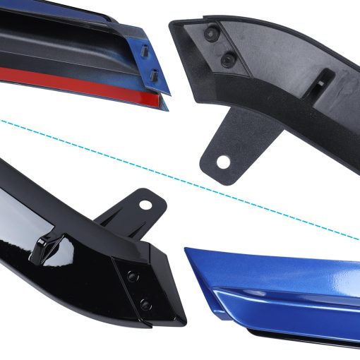 AUTOTOP 5PCS 11TH Front Bumper Lip Spoiler Lip Lower Bumper Body Fit 2022-2023 Honda Civic 11th Gen 4-Door Sedan & Hatchback MC Style (Azul Negro) - Imagen 6