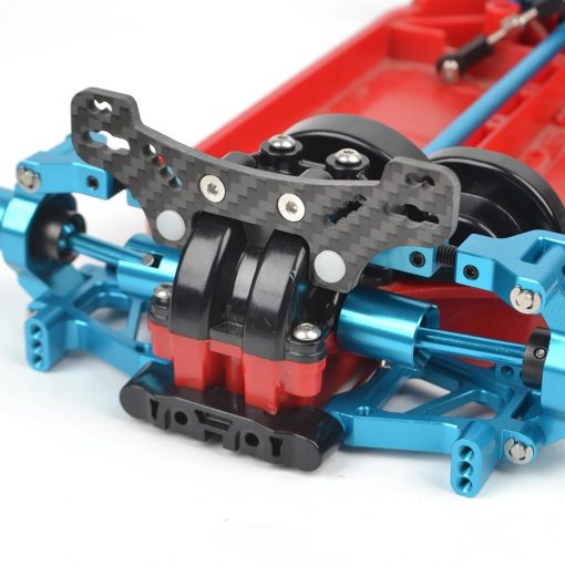 Kit de actualizacion completo Chanmoo RC TT-02 en aluminio Eje de transmision Varilla oscilante Copa de direccion CVD Parachoques Base del motor Brazos de suspension Para Tamiya TT02 Parte de actualizacion 1/10 Coche de Rally en Carretera de Carreras (Azul 11PCS) - Imagen 6