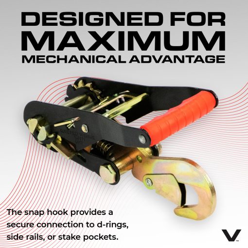 VULCAN Correa de Amarre para Automovil con Ganchos Retractiles - Estilo Lasso - 2 Pulgadas x 96 Pulgadas - Paquete de 4 - Serie PRO - Capacidad de Trabajo Segura de 3,300 Libras - Imagen 6