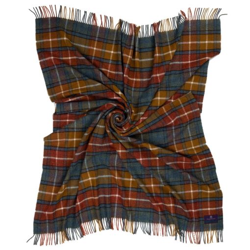 Manta Prince of Scots Highland Tweeds de Lana de Cordero Shetland (Antique Buchanan) - Imagen 4