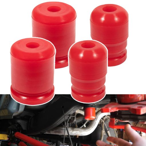 Kit de topes de goma 4 piezas Upgrade 1-1303 Front Bump Stop y 1-1304 Rear Bump Stop para Jeep Wrangler JK JKU Sport Rubicon Sahara Freedom Unlimited 2007-2018