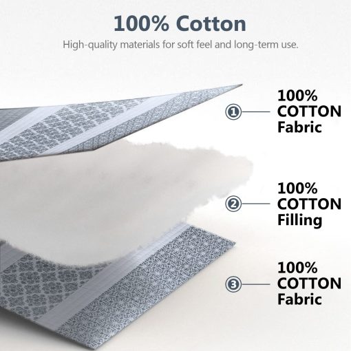 Juego de Colchas King Size DUOHONG - Juego de Colchas de Cama King, Juego de Ropa de Cama de Colchas de Algodon 100% para Cama King, 3 Piezas Colcha Reversible Acolchada Ligera, Gris Azulado - Imagen 4