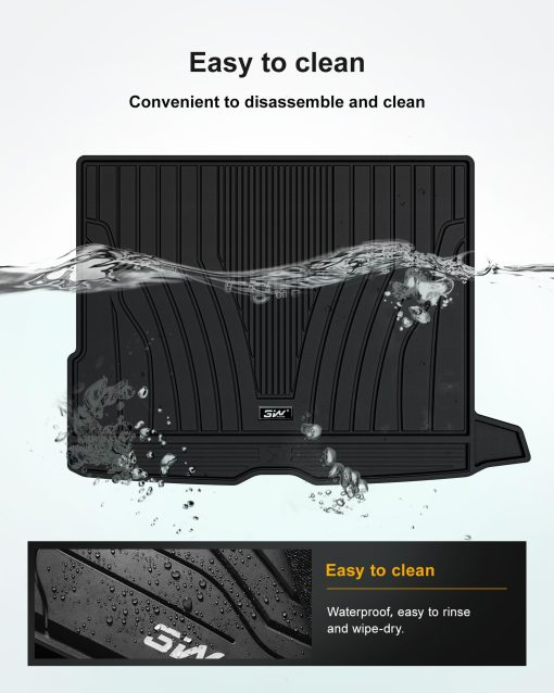 Forro para maletero de 3W Compatible para Benz GLC 2016-2022 Alfombra de maletero a medida para Benz GLC Todo Clima Forro para maletero resistente para Benz GLC detras de la 2da fila Negro - Imagen 4
