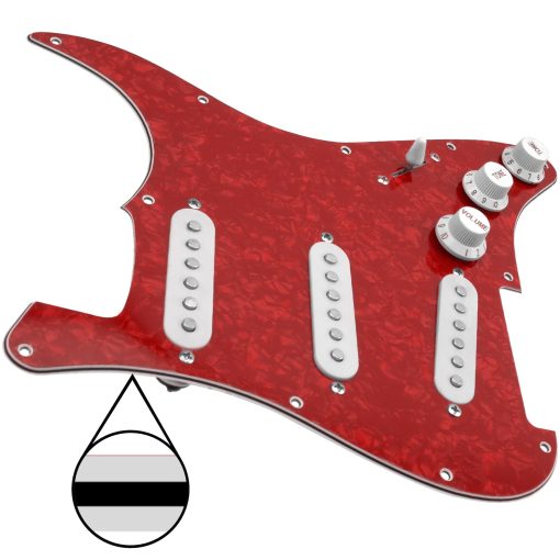 Yootones 11-Hole 3-Ply SSS Prewired Loaded Pickguard con Pastillas de Bobina Simple Compatible con Guitarra Electrica Stratocaster Squier USA/Mexico (Rojo Perla) - Imagen 3