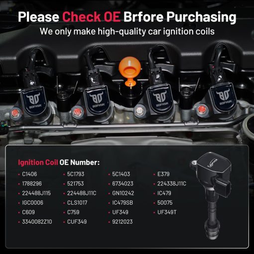 Conjunto de 6 Bobinas de Encendido para Nissan Altima Frontier Maxima Murano NV1500 Pathfinder Quest Xterra Infiniti I35 QX4 V6 3.5L 4.0L UF349 C1406 5C1793 E379 - Imagen 3