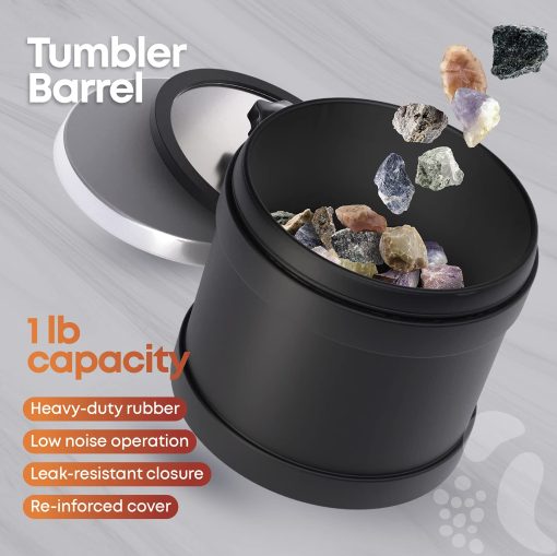 Kit de Pulidora de Rocas Profesional Avanzado - con Temporizador Digital de Pulido de 9 Dias y 3 Velocidades - Convierte Rocas asperas en Hermosas Gemas: Gran Regalo Cientifico y STEM para Ninos de Todas las Edades: Juguete de Geologia - Imagen 5