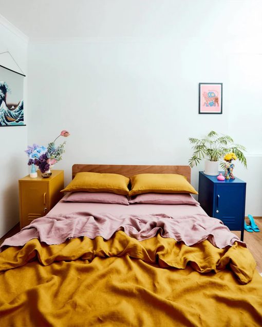 Sabana Ajustable de Lino Bed Threads - 100% Lino de lino frances - 170 GSM - Lujo y respetuoso con el medio ambiente - Transpirable, Duradero y Suave - Solo Sabana Ajustable Individual - Lavanda - Imagen 6