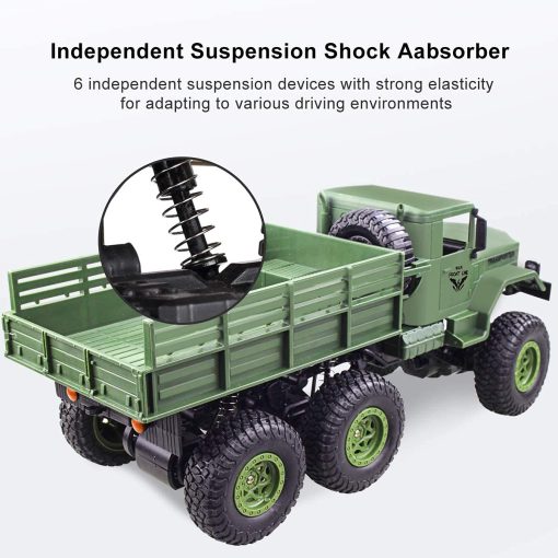 Camion Militar RC XINGRUI con 50 Minutos de Juego, Coche de Control Remoto JJRC Q69 Todoterreno 2.4Ghz 4WD 1:18 Escala Vehiculo de Juguete para Ninos Regalo de Nino - Imagen 5
