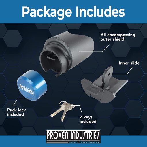 Candado para remolque Proven Industries Modelo 2178, Compatible con Enganches de Remolque de 2 Pulgadas, Asegura Cadenas de Seguridad, Hecho en Estados Unidos (Azul) - Imagen 5