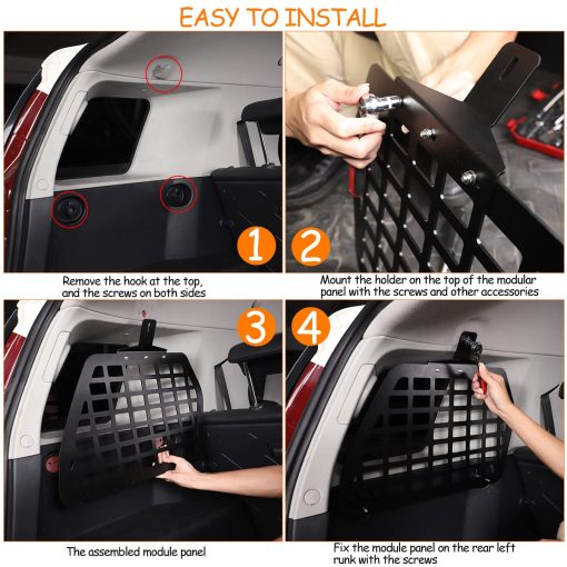 Panel de Almacenamiento de Maletero para Toyota FJ Cruiser 2007-2021, Estante Modular de Carga Trasero Izquierdo Interior para Equipaje, Soporte para Organizador de Vehiculo Trasero (Izquierdo) - Imagen 6