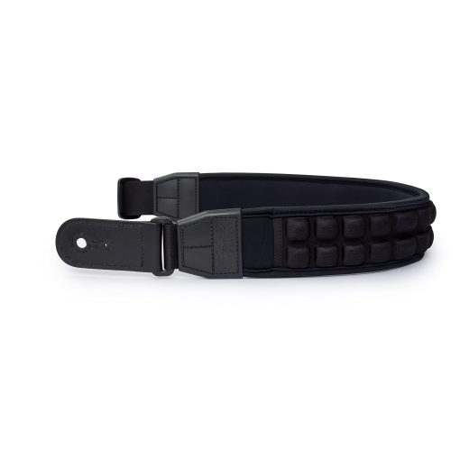 Correa para guitarra KLIQ AirCell, Larga, para bajo y guitarra electrica con almohadilla de neopreno de 3" de ancho y longitud ajustable de 49" a 61" (Larga), Negro - Imagen 3