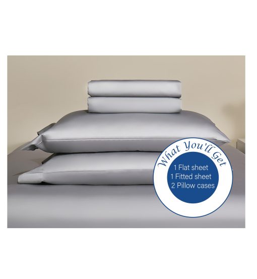 Juego de Sabanas Arianaut King Size Gris Claro 1000 Hilos de Algodon Egipcio Juego de Sabanas de Lujo Gris Claro 4 Piezas Calidad de Hotel Extra Profunda Suave Sabanas King Sedosas y Frescas - Imagen 6