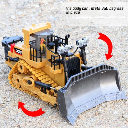 Juguete de Bulldozer RC WEECOC Juguete de Excavadora de Control Remoto Vehiculo de Ingenieria Juguetes de Camion RC para Ninos Navidad Cumpleanos (dorado) - Imagen 7