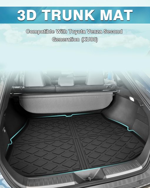 Forro de carga a medida Mixsuper para Toyota Venza 2021-2023 2024 Alfombra de carga para maletero trasero para todas las estaciones Negro - Imagen 2