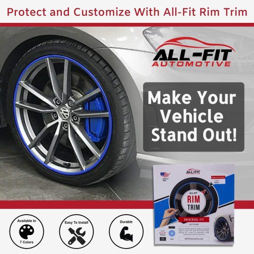 Tiras de Proteccion para Llantas All-Fit Rim Trim para Prevenir Rasgunos de Cordones y Aranazos en las Llantas - Hechas en los EE. UU. - Ajuste Universal (Negro) - Imagen 6