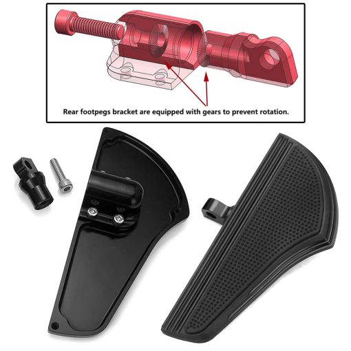 Pendulos negros CNC para pasajeros de Harley con soportes de montaje masculinos para suelo de desafio PEG de Touring FLHX Dyna Sportster XL, reposapies para motocicletas - Imagen 5