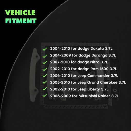 Juego de cadena de tiempo SCITOO TKMI037NG WPMI047 para Dodge, Jeep, Mitsubishi Dakota Nitro Ram 1500 Commander Grand Cherokee Liberty Durango Raider 3.7L - Imagen 4