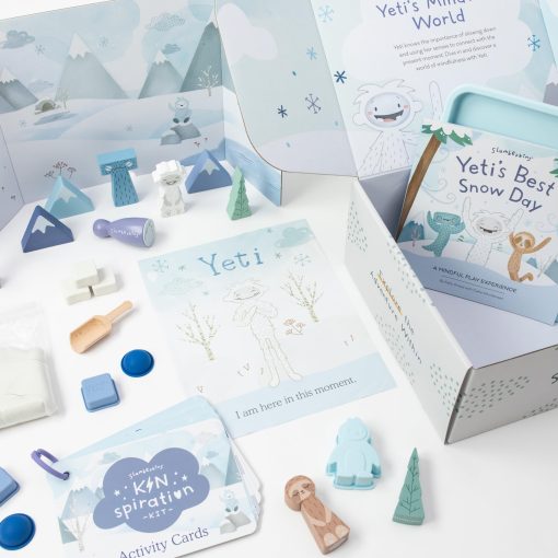 Slumberkins Kinspiration Kit - Mindfulness with Yeti, Incluye Tarjetas de Actividades, Juego y Libro 'El Mejor Dia de Nieve de Yeti' - Fomenta la Atencion Plena y el Juego Sensorial - Imagen 9