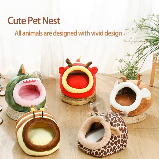 Cama Casa Escondite para Cuy Rata Dragon Barba Huron para Dormir y Esconderse, Accesorios de Jaula para Cuy Decoracion del Habitat (X-Large, 1. Venado Sika) - Imagen 2