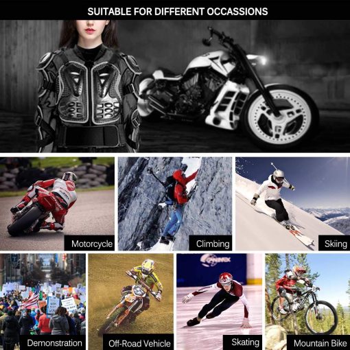Chaqueta protectora de motocicleta, armadura completa de cuerpo completo, equipo de seguridad protector ATV, chaqueta de proteccion de carreras de motocross para hombres y mujeres para motocicleta todoterreno, ciclismo, esqui, patinaje - Imagen 7