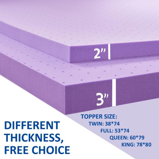 SINWEEK Topper de Colchon de Espuma Viscoelastica de Gel de 3 Pulgadas Suave y Ventilado para Alivio de Presion, Transpirable, Tamano King - Imagen 7