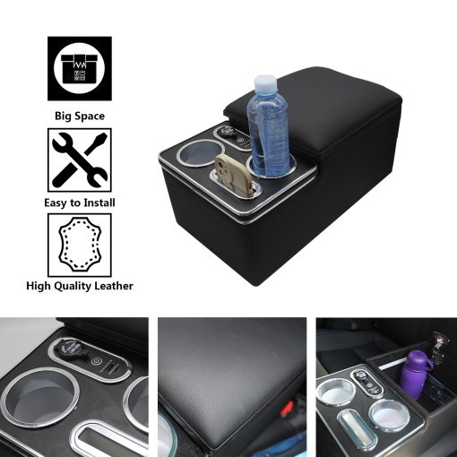 Organizador de Consola Central de Coche Tocsho para Asiento Trasero con Portavasos y Soporte para Telefono para Autos Universales Cajon de Almacenamiento de Asiento Trasero - Imagen 3