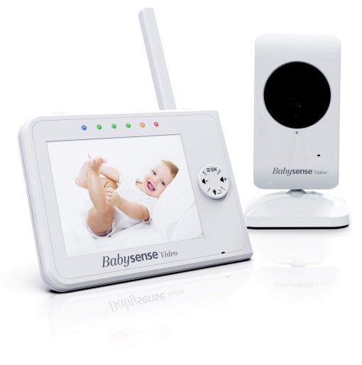 Monitor de Bebe Babysense 3.5" Pantalla con Camara y Audio, Alcance de 960ft (Espacio Abierto), Luz Nocturna, Audio Bidireccional, Zoom, Vision Nocturna, Canciones de Cuna