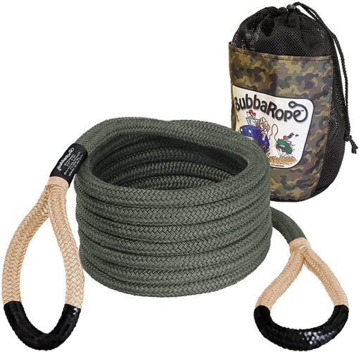 Kit Cinetico Bubba Rope RENEGADE 176655BKG 3/4" x 20" en Tane / Verde para Recuperacion y Remolque de Vehiculos Atascados