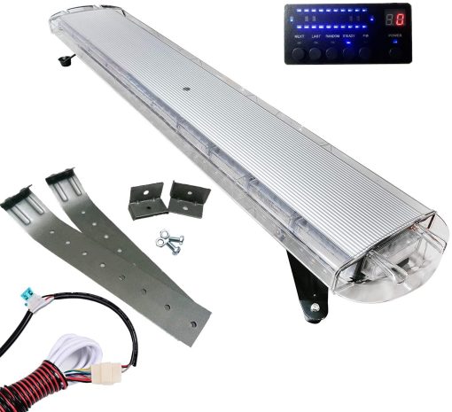 Barra de luz ambar blanca 51" 96W COB Amber Led Light Bar, Barra de advertencia de emergencia intermitente en el techo de la ley de aplicacion de peligros - Imagen 5