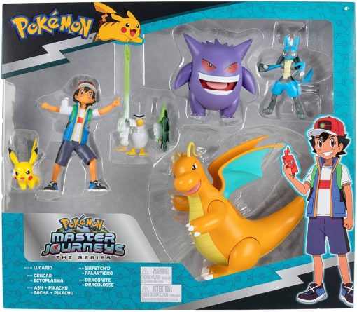 Pokemon Battle Fig Journeys Multipack (5pk) 3'' Lucario Sirfetchd and 4.5'' Ash & Pikachu (Journeys) - Imagen 2