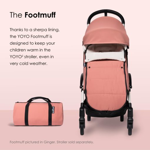 BABYZEN YOYO Footmuff, Gris - Forro de sherpa y capucha de fleece con cordon para mantener caliente al bebe - Incluye bolsa de transporte - Lavable a maquina - Imagen 2