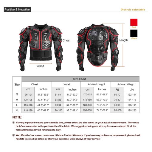 Chaqueta protectora para motocicleta Armadura completa de proteccion de cuerpo Chaqueta de seguridad protectora para motocross Racing Armor para hombres y mujeres Para motocicleta todoterreno Ciclismo Esqui Patinaje - Imagen 7