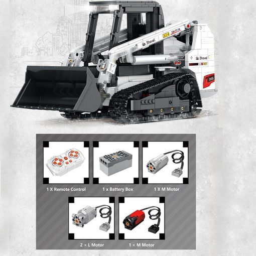 Set de bloques de construccion de tecnologia YILETKC, vehiculo de carga RC de 2.4G/APP Steer Loader juguetes de construccion con motor, regalo de juguete de construccion de cargador de orugas para adultos y adolescentes - 1366 piezas - Imagen 7