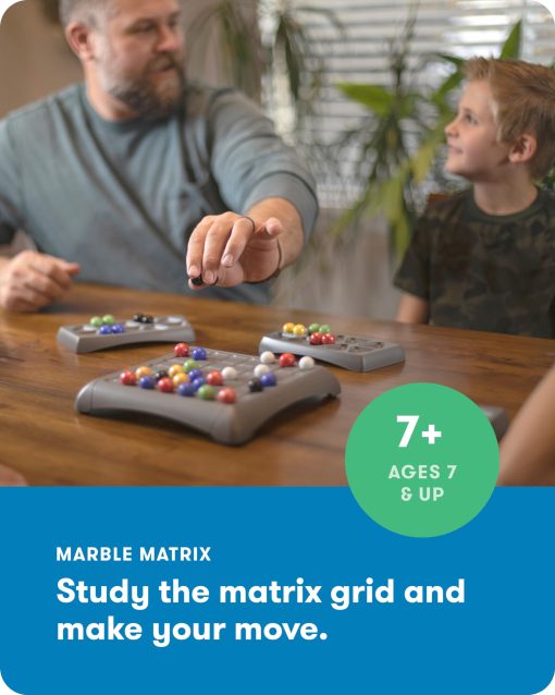 SimplyFun Marble Matrix - Juego Educativo para Practicar el Razonamiento Espacial y las Habilidades Motoras Finas - Juego de Estrategia Atractivo para Ninos de 7 anos en adelante - de 2 a 4 Jugadores - Imagen 2