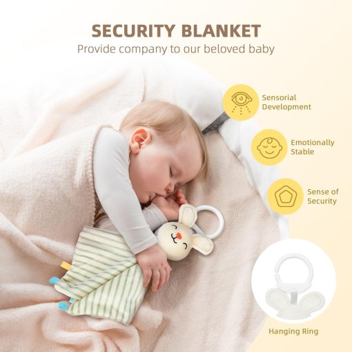 Set de Juguetes Montessori OOOK para Bebes de 0-3 Meses, Incluye Libro de Tela Suave, Cartas en Blanco y Negro, Hitos Mensuales del Bebe, Manta de Seguridad de Conejito y Pelota de Entrenamiento de la Vision - Imagen 4