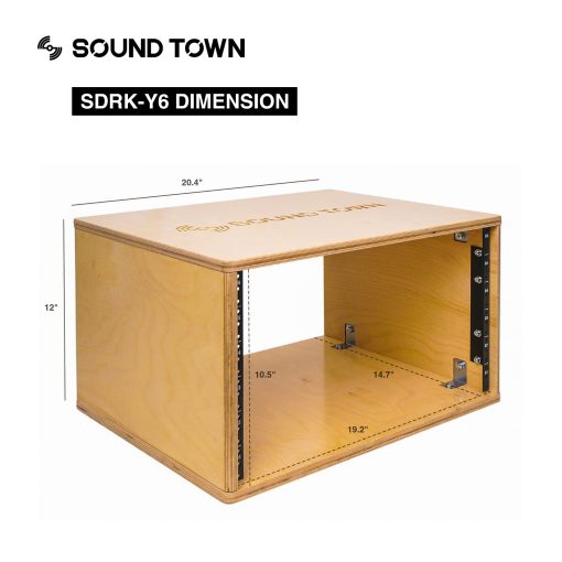 Sound Town DIY 6U Studio Rack con Madera Contrachapada de Abedul Solida, Roble Dorado, Requiere Ensamblaje (SDRK-Y6) - Imagen 6