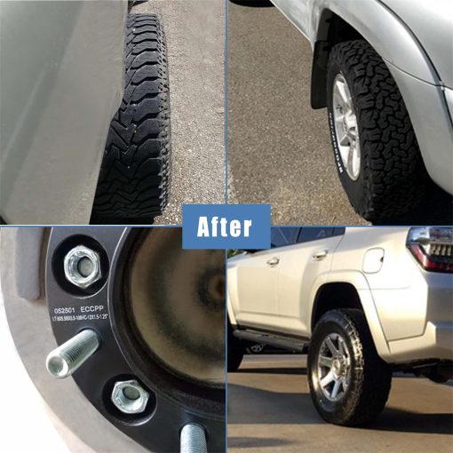 ECCPP (2 Pares) Separadores de Rueda de 6 Birlos de 3" 6x5.5 a 6x5.5 12x1.5 108mm Plateado Compatible con Toyota TUNDRA 2000-2006 e Isuzu Trooper 1992-2002 - Imagen 5