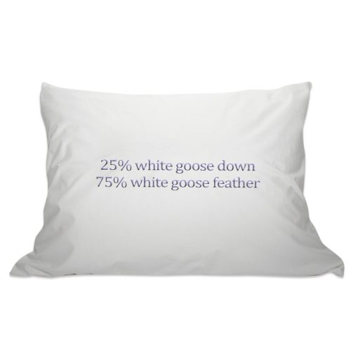 Almohadas de plumas de ganso blanco Down Etc Luxury Hotel para dormir de lado o de espalda, 235 hilos 100% de algodon suave encogido y a prueba de plumas de ganso 25/75 para dormir, tamano King (paquete de 1), blanco
