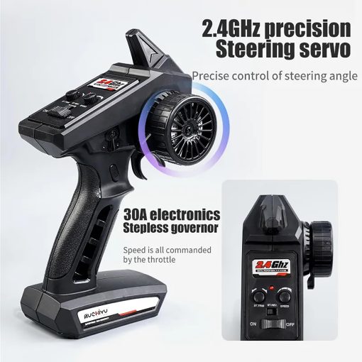 LEOSO SCY16103 1/16 Coche Rc 4X4 Camioneta RC 35 Km/h Coches RC 2.4GHz 4CH 4WD Motor Clase 390 Camion de Control Remoto con 3 Baterias Recargables de 1500mah (Blanco) - Imagen 7
