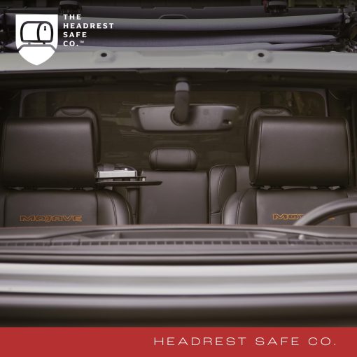 SET DE CABECERA SEGURO - Cabecera del Asiento del Pasajero con Caja de Seguridad + Cabecera del Asiento del Conductor (sin Caja de Seguridad) - Piel Sintetica Negra - Imagen 8