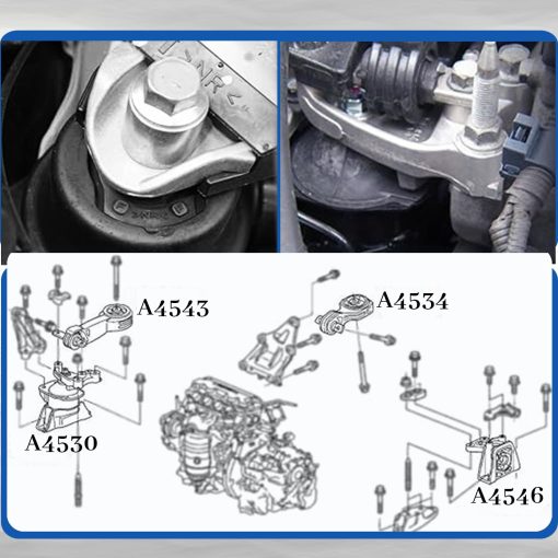 Juego de 4 soportes de motor y transmision compatibles con Honda Civic 1.8l 2006/2007/2008/2009/2010 Transmision Automatica, Reemplaza # A4530, A4534, A4546, A4543 - Imagen 6