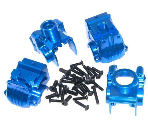 Caja de Engranajes Diferencial Compatible con Traxxas 1/10 Hoss Upgrade Rustler Slash Stampede XO-1 4X4 4WD Coche RC Carcasa de Transmision de Engranajes Diferenciales de Aleacion Parte 6880 6881 (Azul Oscuro) - Imagen 5