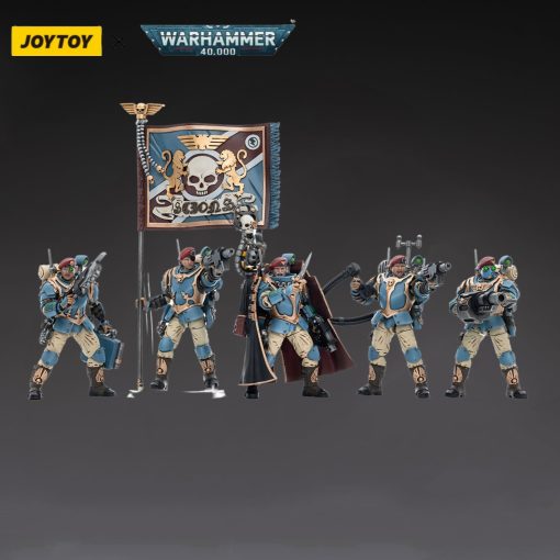 Figura de Accion de Warhammer 40,000 Astra Militarum Tempestus Scions Command Squad 55th Kappic Eagles de JOYTOY 1/18 (Set de 5 Figuras) - Imagen 5